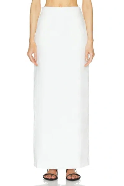 Aexae Linen Column Maxi Skirt In White