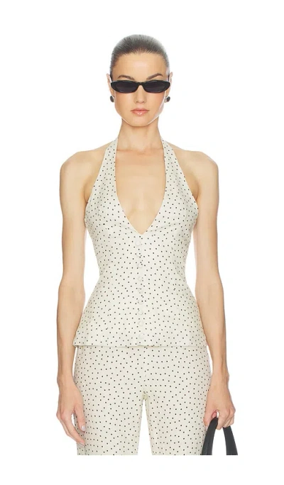 Aexae Linen Halter Neck Top In White