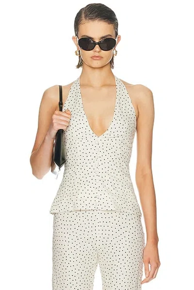 Aexae Linen Halter Neck Top In White