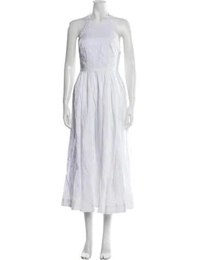 Pre-owned Aexae Linen Long Dress W/ Tags In White
