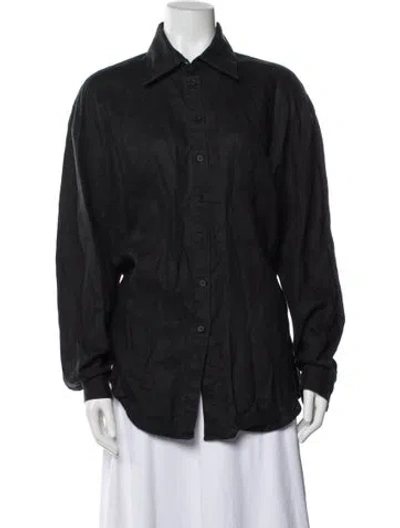 Pre-owned Aexae Linen Long Sleeve Top In Gray