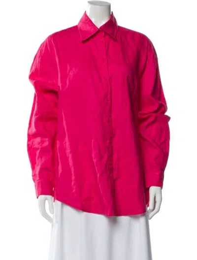 Pre-owned Aexae Linen Long Sleeve Top In Pink