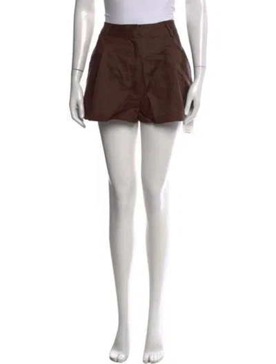 Pre-owned Aexae Linen Mini Shorts In Brown