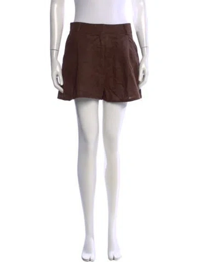 Pre-owned Aexae Linen Mini Shorts W/ Tags In Brown