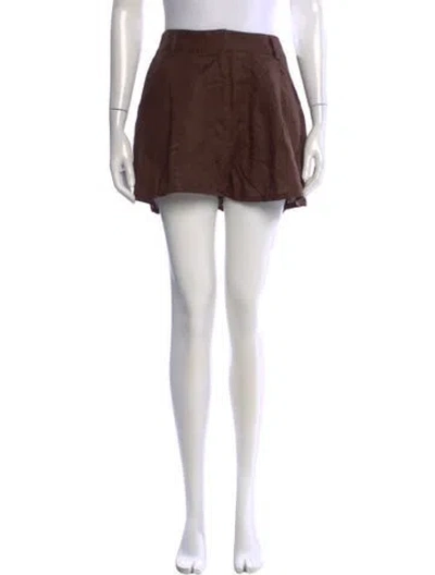 Pre-owned Aexae Linen Mini Shorts W/ Tags In Brown