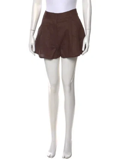 Pre-owned Aexae Linen Mini Shorts W/ Tags In Brown