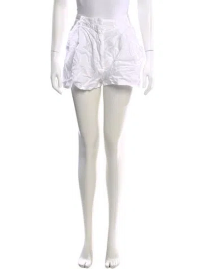 Pre-owned Aexae Linen Mini Shorts In White