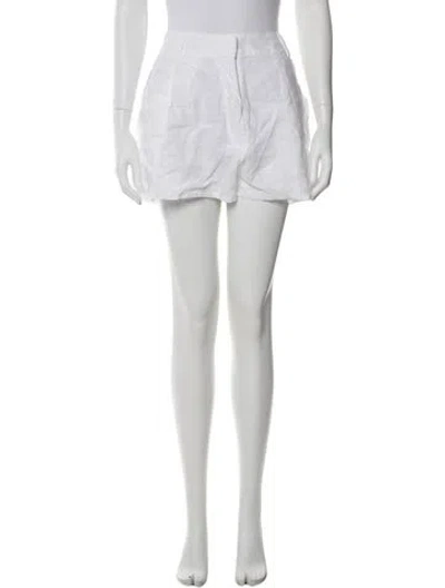 Pre-owned Aexae Linen Mini Shorts In White