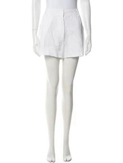 Pre-owned Aexae Linen Mini Shorts In White