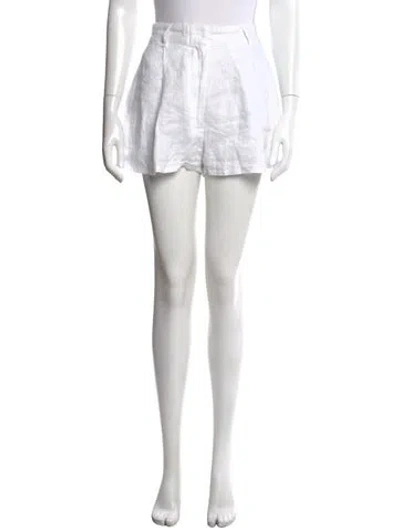 Pre-owned Aexae Linen Mini Shorts In White