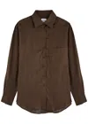 Aexae Linen Woven Shirt In Brown