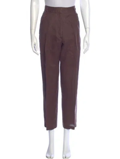 Pre-owned Aexae Linen Straight Leg Pants In Purple