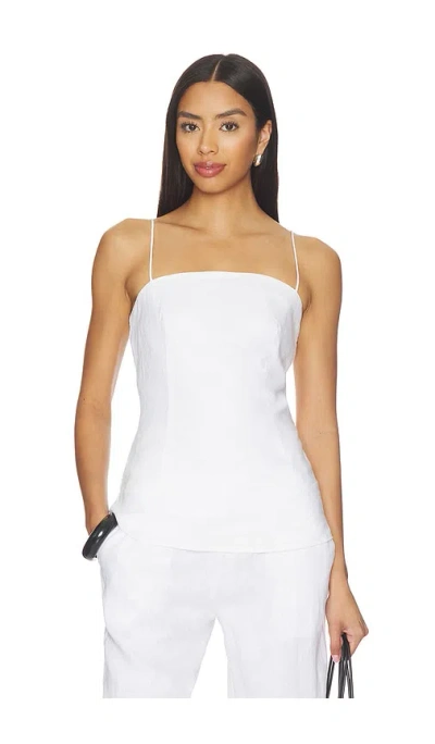 Aexae Linen Strap Top In White