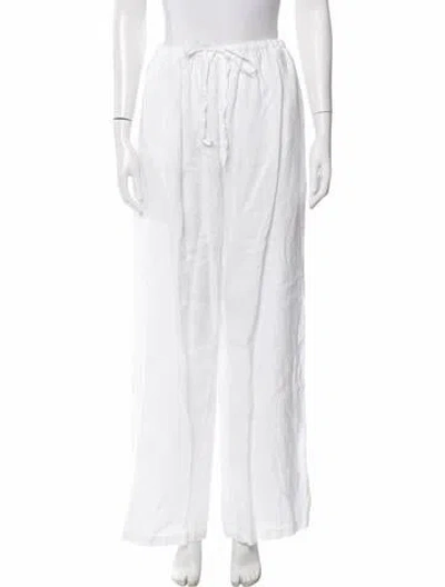 Pre-owned Aexae Linen Sweatpants In White