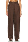 Aexae Linen Trouser In Brown