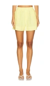 Aexae Linen Waistband Short In Yellow