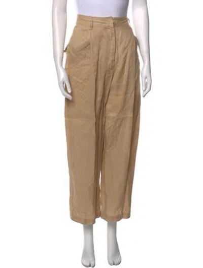 Pre-owned Aexae Linen Wide Leg Pants In Neutral