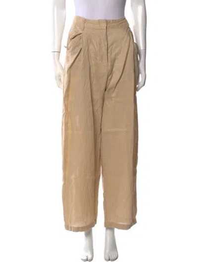 Pre-owned Aexae Linen Wide Leg Pants In Neutral