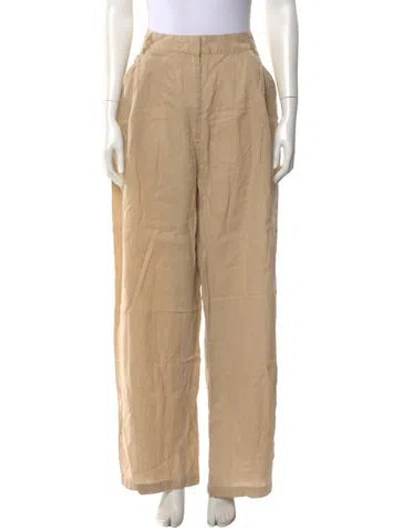 Pre-owned Aexae Linen Wide Leg Pants In Neutral