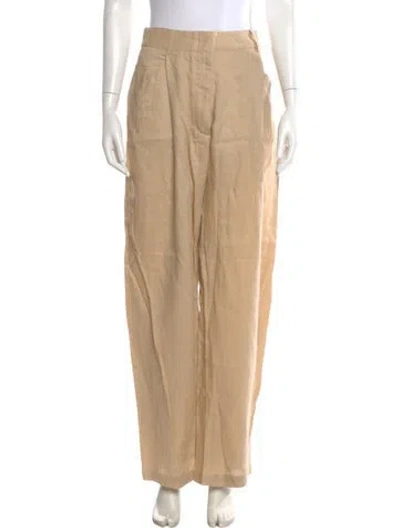 Pre-owned Aexae Linen Wide Leg Pants In Neutral