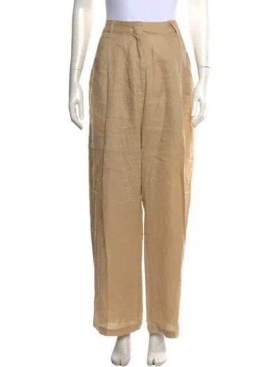 Pre-owned Aexae Linen Wide Leg Pants In Neutral