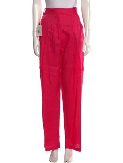 Pre-owned Aexae Linen Wide Leg Pants In Pink