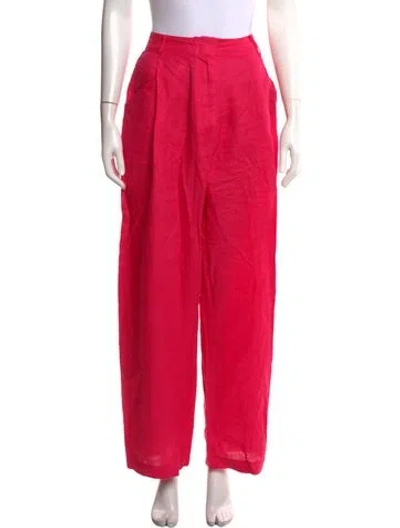 Pre-owned Aexae Linen Wide Leg Pants In Pink