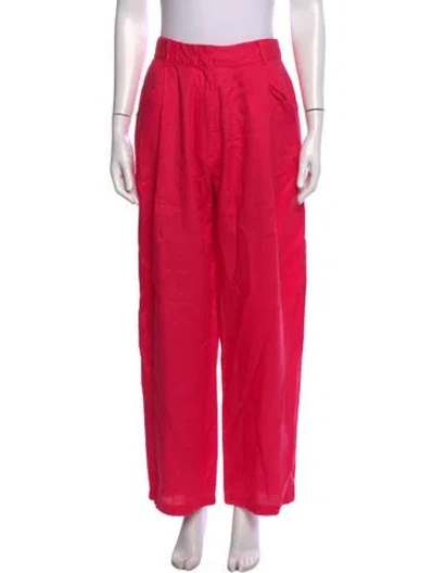 Pre-owned Aexae Linen Wide Leg Pants In Pink