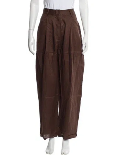 Pre-owned Aexae Linen Wide Leg Pants W/ Tags In Brown