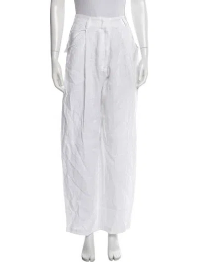 Pre-owned Aexae Linen Wide Leg Pants W/ Tags In White