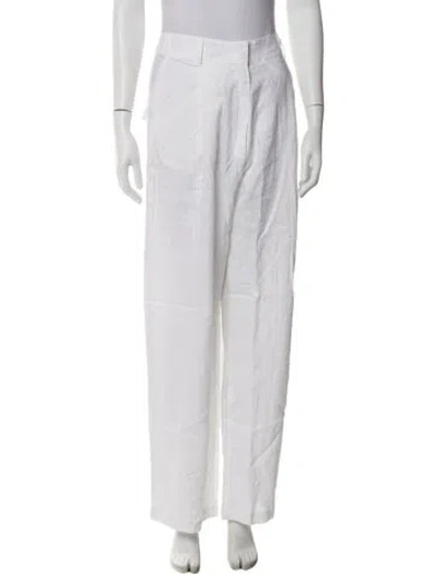 Pre-owned Aexae Linen Wide Leg Pants W/ Tags In White