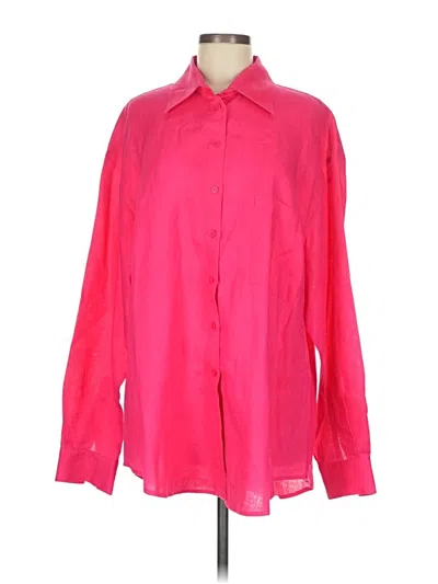 Pre-owned Aexae Long Sleeve Button Down Shirt In Pink