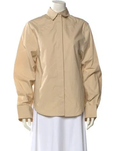 Pre-owned Aexae Long Sleeve Button-up Top W/ Tags In Neutral