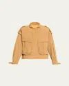 Aexae Oversized Leather Suede Jacket In Suede Tan