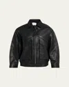 Aexae Pebbled Leather Aviator Jacket In Multi
