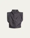 Aexae Twill Clouched Crop Top In Multi