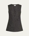 Aexae Polka Dot Button-front Mini Dress In Black