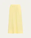 Aexae Pull-on Linen Maxi Skirt In Yellow