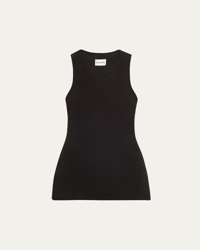 Aexae Rib-knit Tank Top In Black