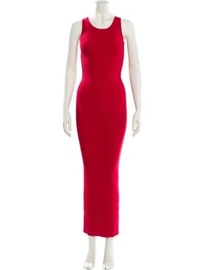 Pre-owned Aexae Scoop Neck Long Dress W/ Tags In Red