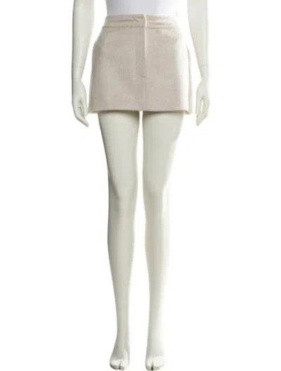 Pre-owned Aexae Shearling Mini Skirt In Neutral