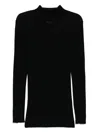Aexae Sheer Turtleneck Top In Black