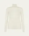Aexae Sheer Wool Turtleneck Top In Bone
