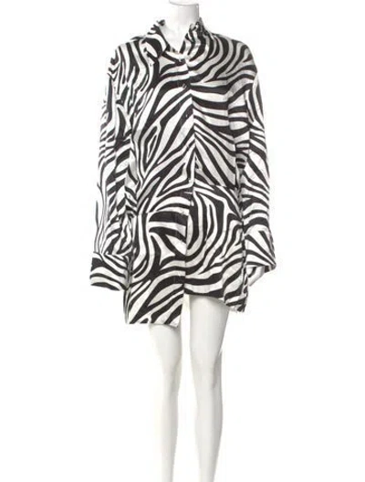 Pre-owned Aexae Silk Mini Dress W/ Tags In Black/white