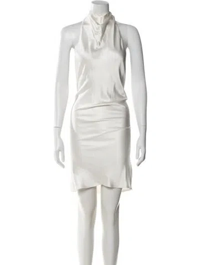 Pre-owned Aexae Silk Mini Dress In White