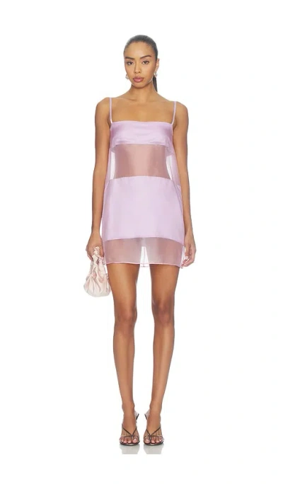 Aexae Silk Two Tone Mini Dress In 라일락