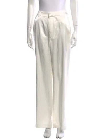 Pre-owned Aexae Silk Wide Leg Pants In White