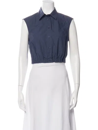 Pre-owned Aexae Sleeveless Button-up Top In White