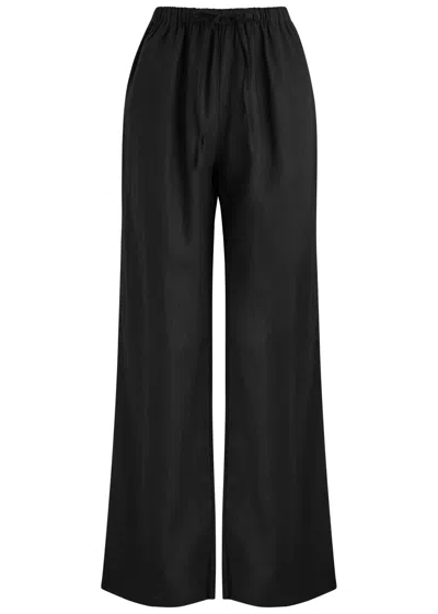 Aexae Straight-leg Linen Trousers In Black