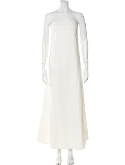 Pre-owned Aexae Strapless Long Dress W/ Tags In White
